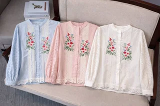 شومیز گلدوزی شده وارداتی در سه رنگ