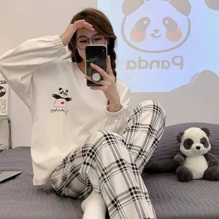 ست لباس راحتی پنبه ای آستین بلند