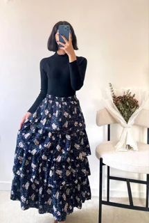دامن طبقه ای طرح دار وارداتی
