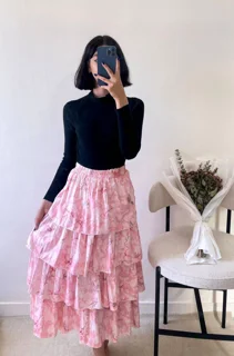 دامن طبقه ای طرح دار وارداتی