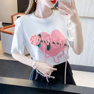 تیشرت لش گل برجسته وارداتی